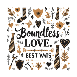boundless love SVG PNG design with bold lettering, black floral elements