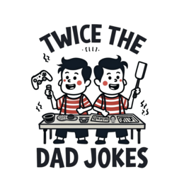 twice the dad jokes shirt SVG PNG design with bold lettering