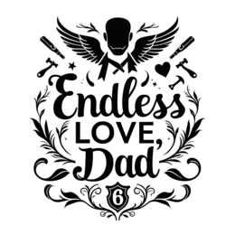 dad love floral SVG PNG design with bold lettering, black and white floral elements