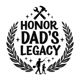 father's day honor legacy wreath SVG PNG design with bold lettering, black and white floral elements