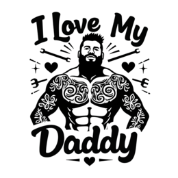 daddy love tattoo shirt SVG PNG design with bold lettering, an uplifting message