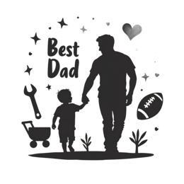 best dad child father SVG PNG design with bold lettering