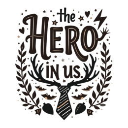 hero lettering SVG PNG design with bold lettering, an uplifting message