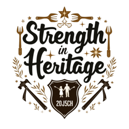 strength heritage SVG PNG design with bold lettering, black floral elements