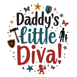 daddy little diva SVG PNG design with bold lettering