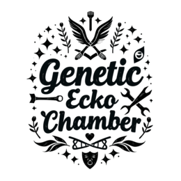 genetic floral SVG PNG design with bold lettering, black and white floral elements