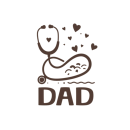 day dad stethoscope hearts SVG PNG design with bold lettering