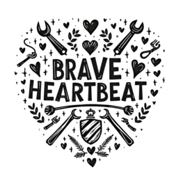 brave heartbeat SVG PNG design with bold lettering