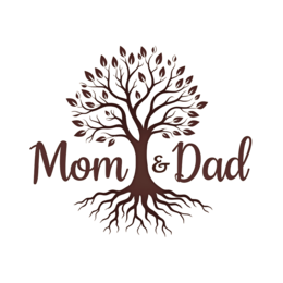 mom dad tree SVG PNG design with floral elements