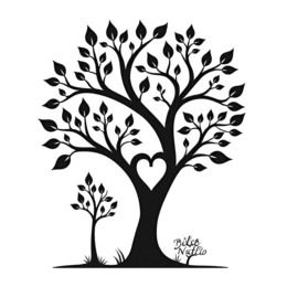 nature tree SVG PNG design with hand-drawn style, clean design elements, black and white floral elements