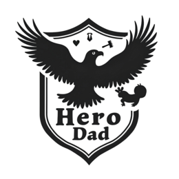 hero dad eagle shirt SVG PNG design with bold lettering