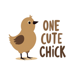 cute chick SVG PNG design with bold lettering