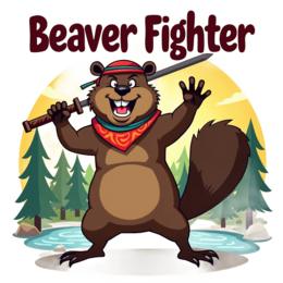 fantasy beaver fighter SVG PNG design with bold lettering