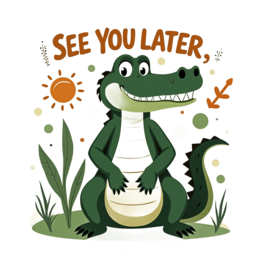fantasy cartoon alligator SVG PNG design with bold lettering
