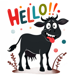 cow cartoon hello SVG PNG design