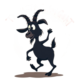 goat cartoon SVG PNG design with bold lettering