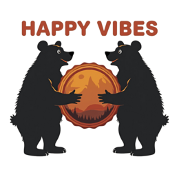 happy bears vibes SVG PNG design with bold lettering, an uplifting message