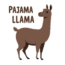 pajama llama illustration shirt SVG PNG design with bold lettering