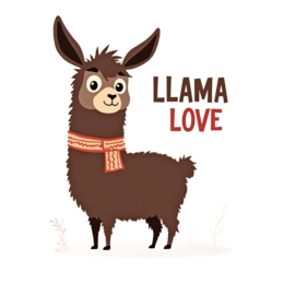llama love SVG PNG design with bold lettering