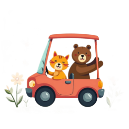 friends roadtrip flower SVG PNG design with orange and red floral elements