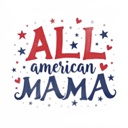 all american mama SVG PNG design with bold lettering