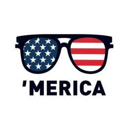 'merica sunglasses shirt SVG PNG design with bold lettering, an uplifting message