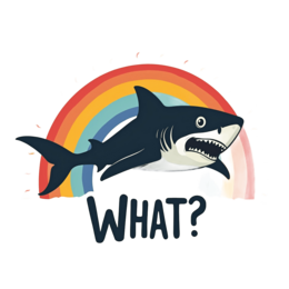 shark rainbow shirt SVG PNG design with bold lettering