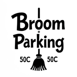 broom parking sign SVG PNG design with bold lettering