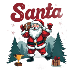 santa game football SVG PNG design with bold lettering