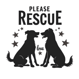 rescue love SVG PNG design with bold lettering, an uplifting message