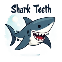shark teeth cartoon SVG PNG design with bold lettering