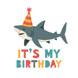 birthday shark SVG PNG design with bold lettering