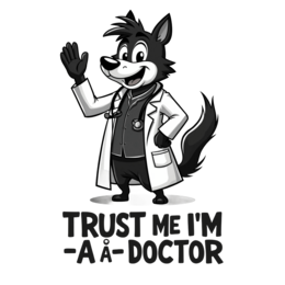 cartoon character doctor shirt SVG PNG design with bold lettering