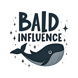 bald influence whale SVG PNG design with bold lettering