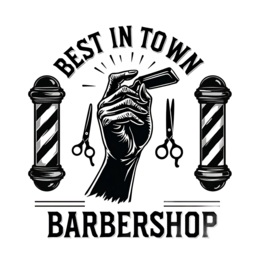 barbershop graphics SVG PNG design with hand-drawn style, bold lettering