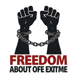 freedom chain illustration SVG PNG design with bold lettering