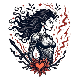 fantasy warrior SVG PNG design with clean design elements