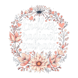 flower leaves SVG PNG design with bold lettering, white and pink floral elements