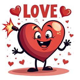 love cartoonheart SVG PNG design with bold lettering