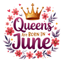 june inspiration flower SVG PNG design with bold lettering, pink and green floral elements