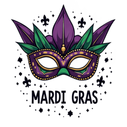 mardi gras mask shirt SVG PNG design with hand-drawn style, bold lettering