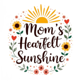 mom's heartfelt sunshine SVG PNG design with hand-drawn style, floral elements
