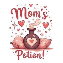 mom's potion hearts SVG PNG design with bold lettering
