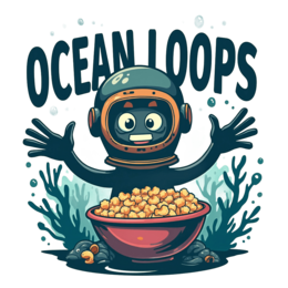 ocean loops popcorn SVG PNG design with bold lettering