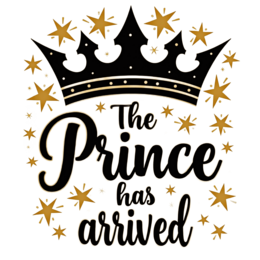 prince arrival stars SVG PNG design with bold lettering