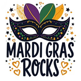 mardi gras mask SVG PNG design with bold lettering
