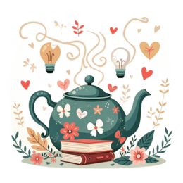 teapot books shirt SVG PNG design with pink and red floral elements