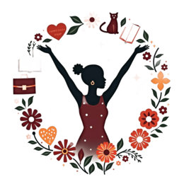 artistic expression flower SVG PNG design with black and orange floral elements