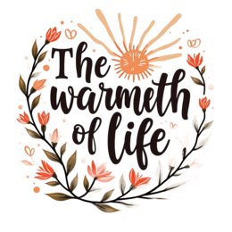 warmth flower sun SVG PNG design with hand-drawn style, bold lettering, orange and green floral elements