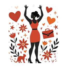 people joy SVG PNG design with clean design elements, orange and red floral elements